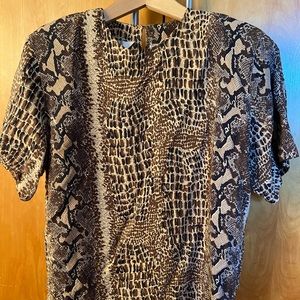 Snake Print Silk Blouse